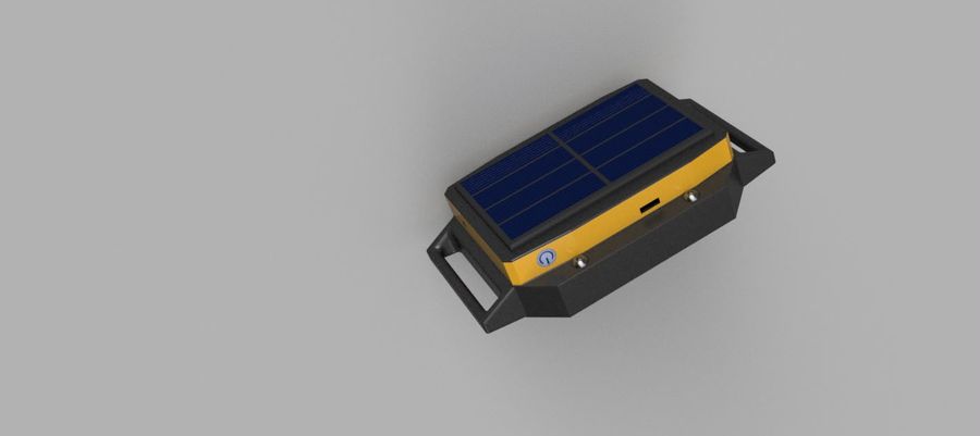 The KhuselaGuard device — rugged solar-panelled enclosure